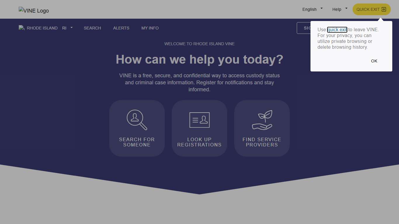 VINELink - Rhode Island