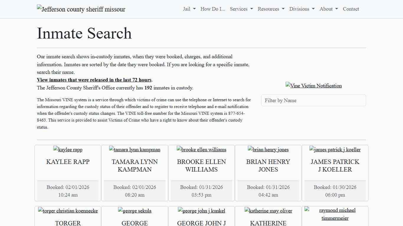Inmate Search Jefferson County Sheriff's Office